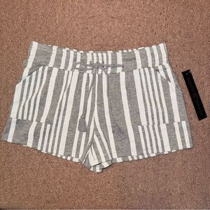Almost Famous size small Gray and White Striped High Waist Shorts